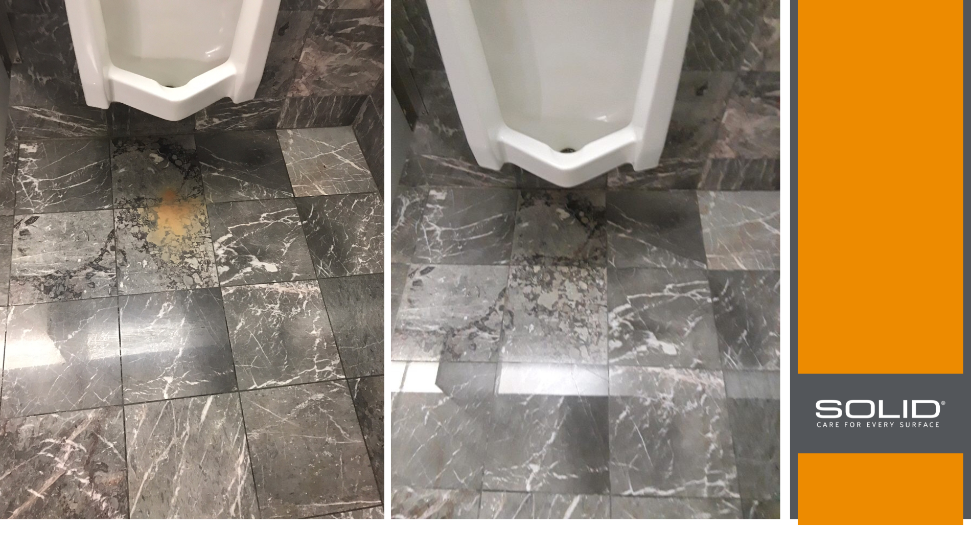 Commercial restroom featuring a toilet and marble-look gray tile and grout flooring, showcasing clean and well-maintained surfaces.