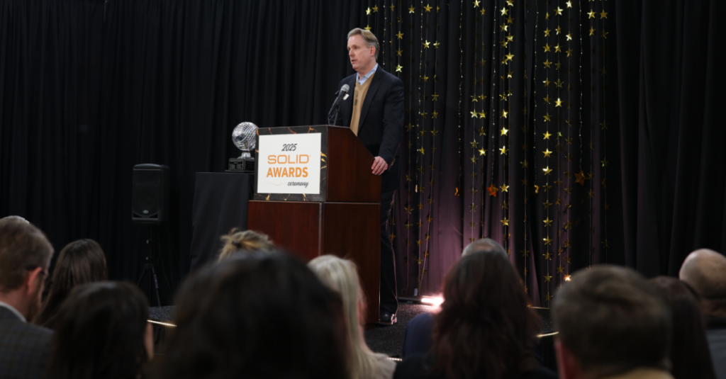 Eric Wroldsen, Chief Operating Officer of SOLID, speaking during the 2025 Awards Ceremony.