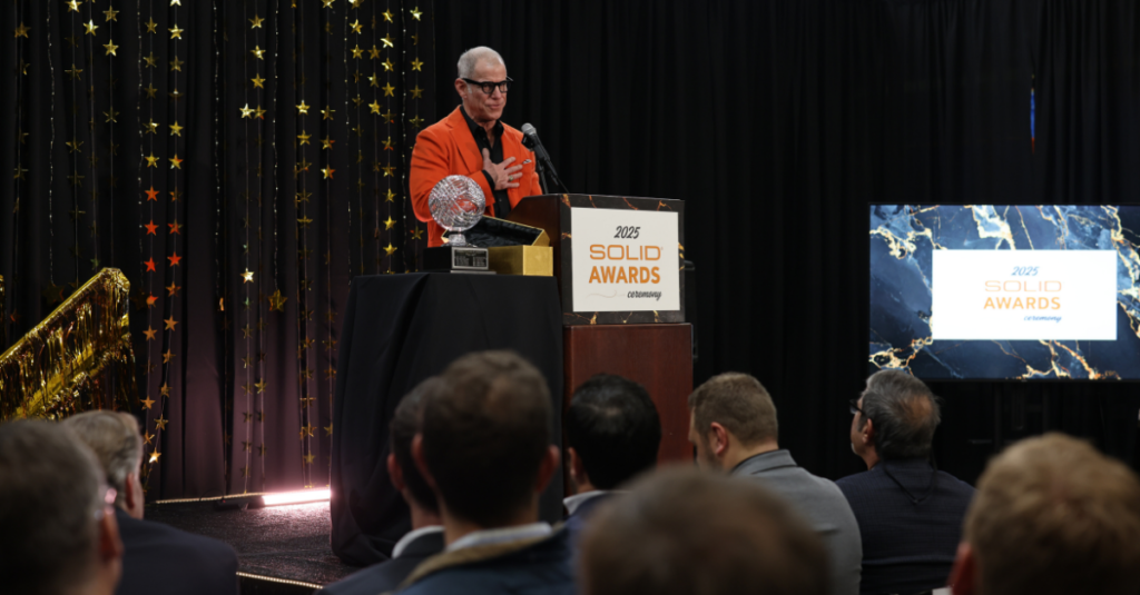 Mike Crippen, CEO and Founder of SOLID, opening the 2025 Awards Ceremony at corporate headquarters