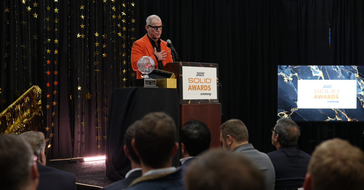 Mike Crippen, CEO and Founder of SOLID, opening the 2025 Awards Ceremony at corporate headquarters