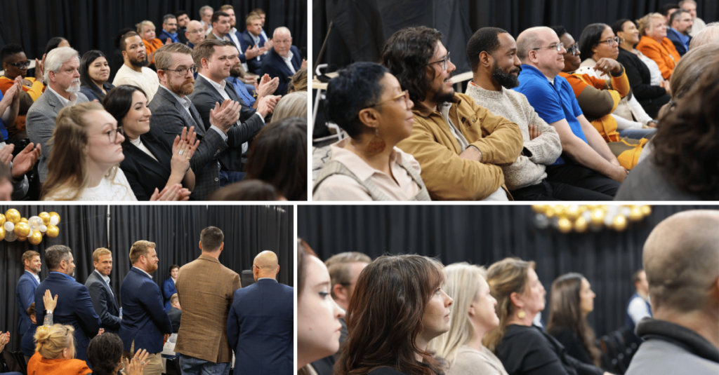 SOLID teammates in Charlotte smiling and clapping during the 2025 Awards Ceremony.